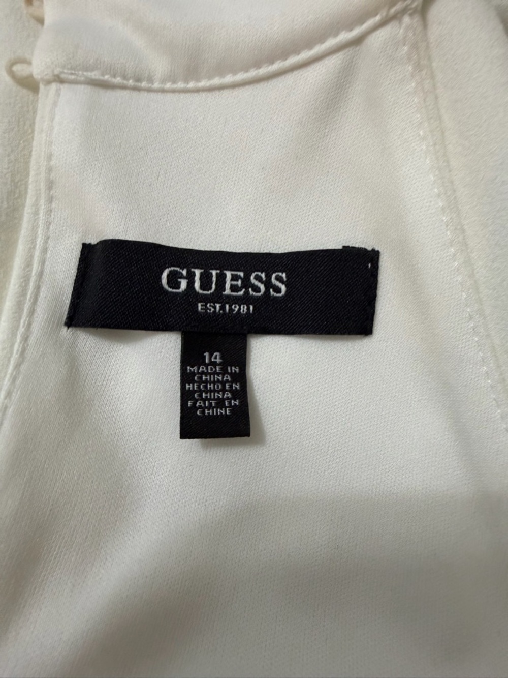 Guess White Halter Mini Dress with Textured Ruffle Hem - Picture 10 of 11